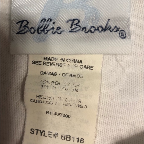 Bobby Brooks vintage white embroidered flowers neckline shortsleeved top size L - Picture 7 of 8